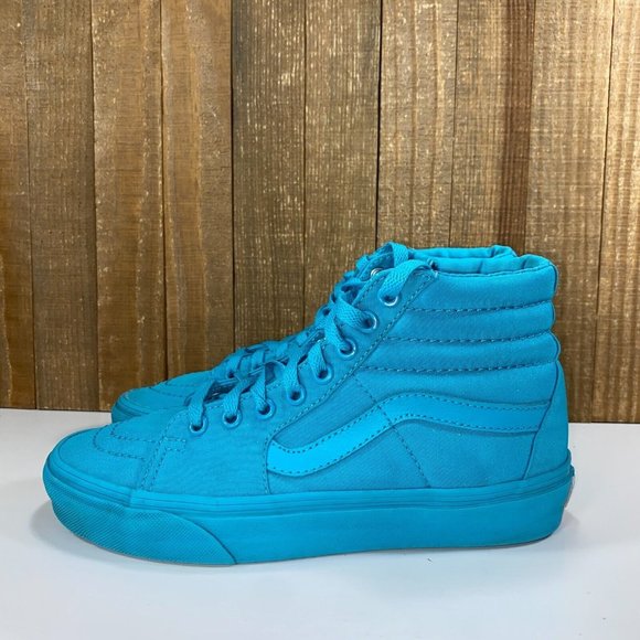 90s era Vans SK8 Hi Monochrome Womens 7 Turquoise/Aqua High Tops - Picture 5 of 10